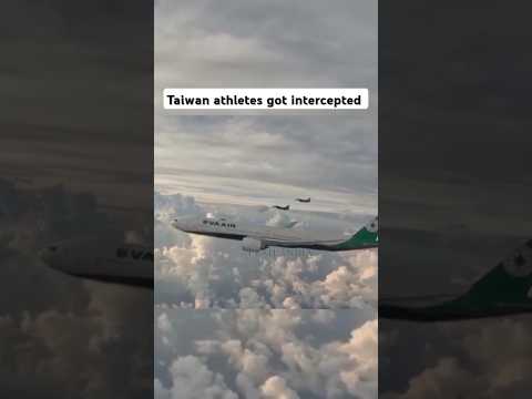 F-16 intercepted B-777 of Taiwan returning from Olympics | Trail India #taiwan #fighterjet #shorts