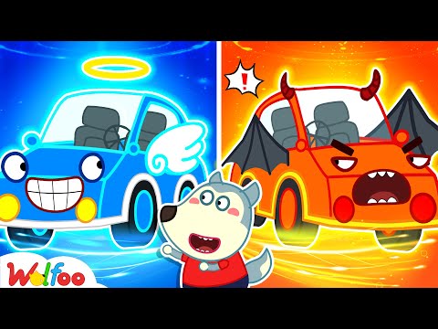 👼😈 Mainan Mobil Malaikat atau Mainan Mobil Setan? 📺 Animasi Anak Terbaik | Wolfoo Indonesia