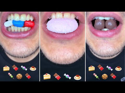 ASMR muckbang  emoji food Challenge SATISFYING  먹방 candy chocolate