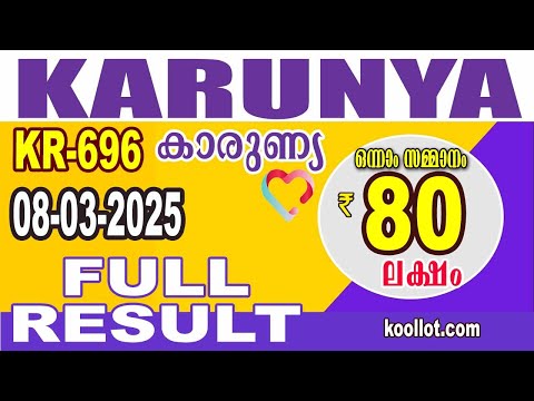 KERALA LOTTERY RESULT|FULL RESULT|karunya bhagyakuri kr696|Kerala Lottery Result Today|todaylive