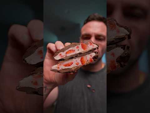 Amazing strawberry chocolate protein snack ASMR tutorial #noeldeyzel