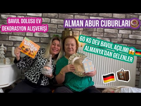 ANNEMİN ALMANYA’DAN GETİRDİKLERİ🇩🇪60 KG BAVUL AÇILIMI😱ALMAN ABUR CUBURLARI, EV DEKOR ALIŞVERİŞİ