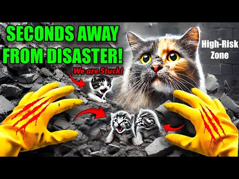 Trapped Under Rubble! Mother Cat’s Desperate Mistake – kitten care for beginners – kitten care tips