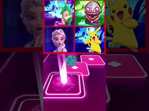 Oddbods ? Choo Choo Charles ? Frozen Elsa ? Pokemon Pikachu x Coffin dance Tiles Hop #shorts