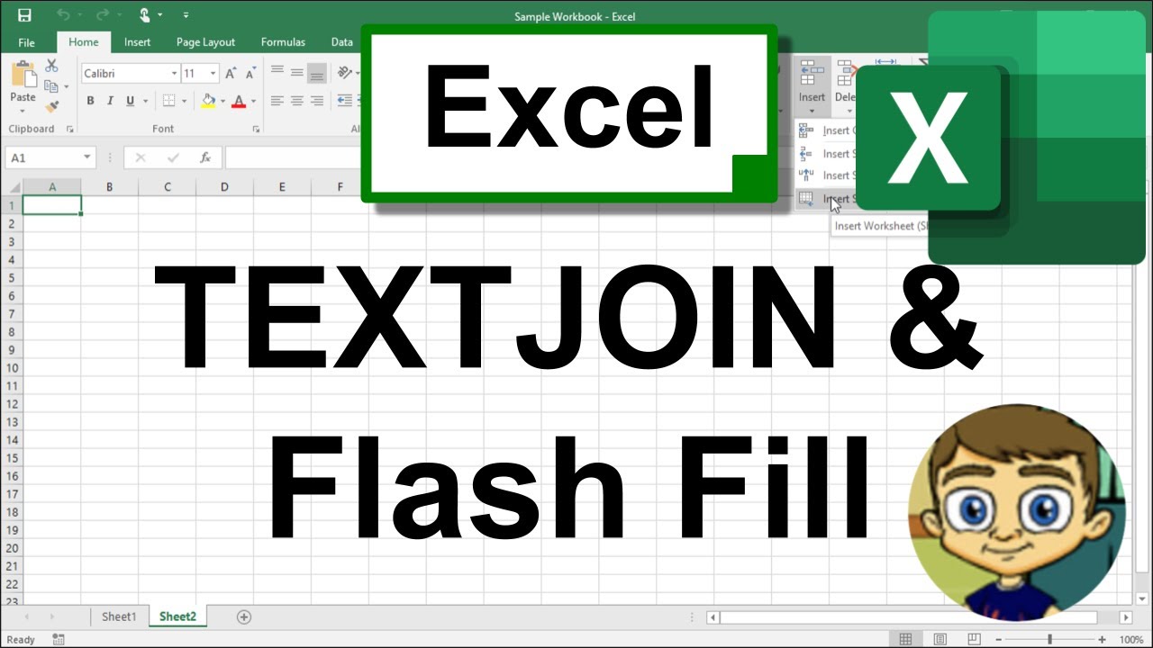 Combining Excel Data by using TEXTJOIN or Flash Fill