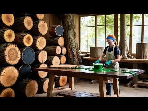 Epoxy Resin Woodworking Journey with WOOD Girl: Create Unique Epoxy River Table with Natural Burl