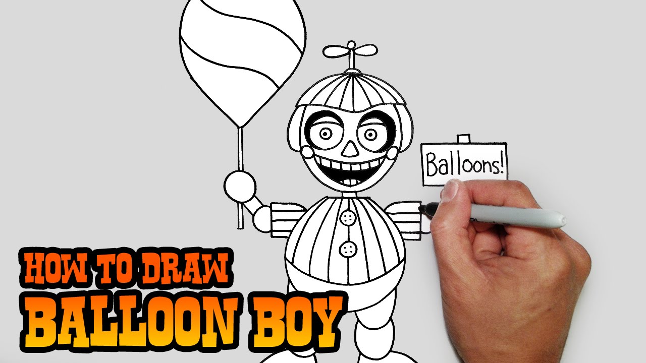 How to Draw Balloon Boy- FNAF 2- Video Lesson
