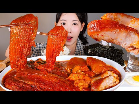 사르르 녹는 껍항정살 그리고 실비김치🔥 실비김치찜 무조미곱창김 먹방 [eating show] mukbang korean food