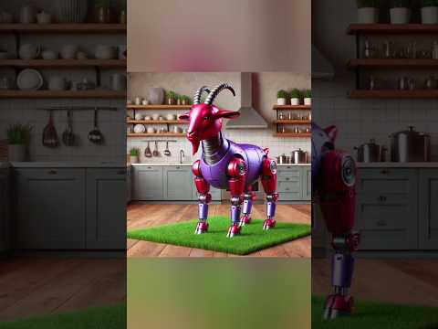 Kucing terheran2 melihat kambing  rusa kelinci burung onta berubah jadi robot #cat #animals #funny