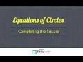 Circle Equations and Completing the Square