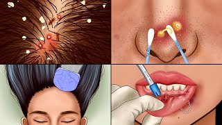 ASMR Very Satisfying Care Animation‼️ Squid Game Piercing, Blackhead Removal, Scalp Care, Make up