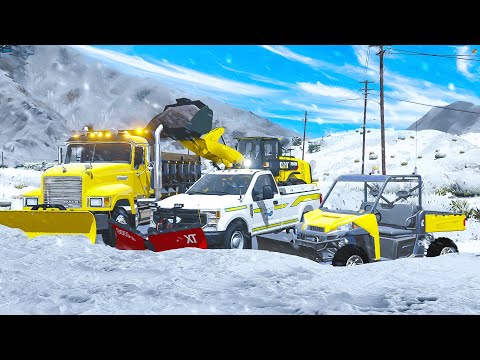 DOT Plowing Biggest Snow Storm in GTA 5 RP!