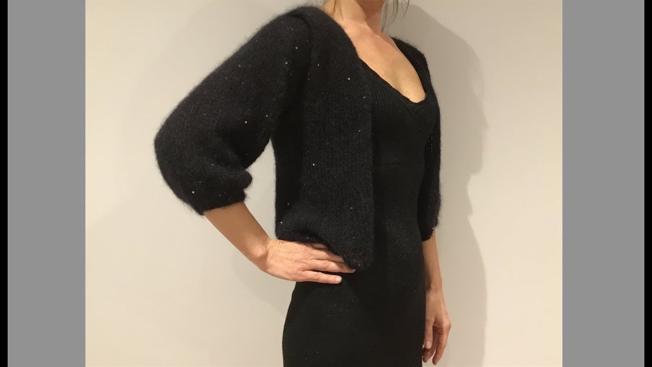Маленький кардиган для торжественных случаев. Simple knit cardigan