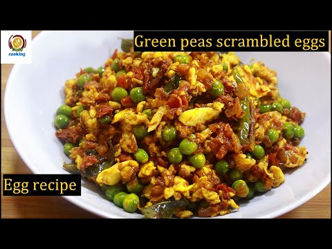 Green peas with scrambled eggs/green peas egg fry/egg recipe/egg breakfast