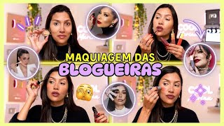 TESTANDO as MAKES das BLOGUEIRAS l SUPER CORRETIVO LFPRO, BATOM VINIL BT, BRUNA MALHEIROS, BOCA ROSA