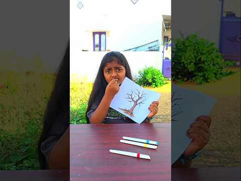 How draw leaves without green 💚 color 😱tom&Jerry 👌Diyaishwarya #shorts #viralvideo