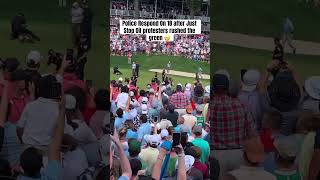 Police Respond On 18 after Just Stop Oil protesters rushed the green 😬 #golf #golfer #golfvideo