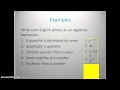 Translating Word Problems into Algebraic Expressions