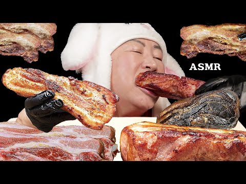 ASMR MUKBANG 삼겹살 먹방 특집 리얼사운드 먹방, 대왕 삼겹살, 숙성 삼겹살, 돼지고기 EATING SOUNDS