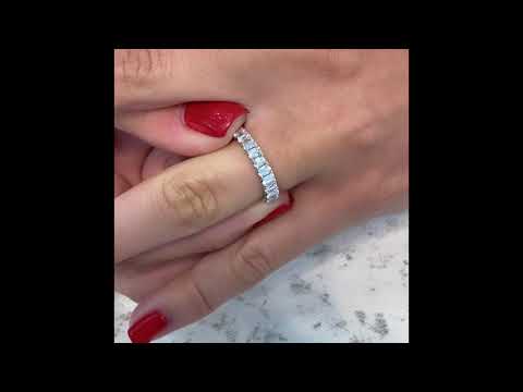 Emerald Cut Diamond U-Shape Eternity Band