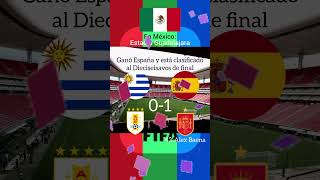 ganó España 1 a 0 frente a Uruguay 🇺🇾🇪🇸 y está clasificado al Dieciseisavos de final