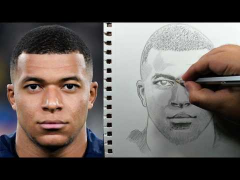 Cómo Dibujar a Kylian Mbappe a Lápiz Paso a Paso