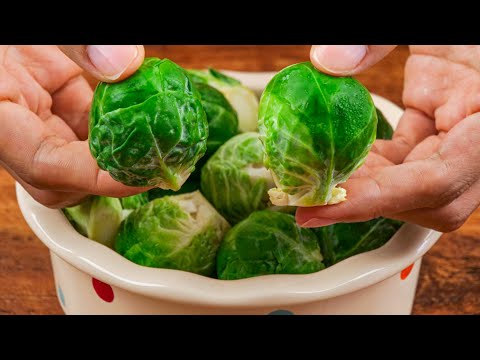 Brussels sprout / Baby Cabbage Fried with hot dog sausage!😋