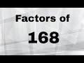 Understanding Factors of 168