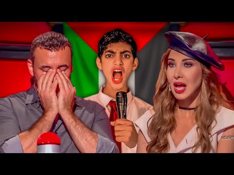 طفل فلسطيني يحرج ويبكي لجنة التحكيم بأغنية الأرض لنا والقدس لنا في برنامج #MBCTheVoice