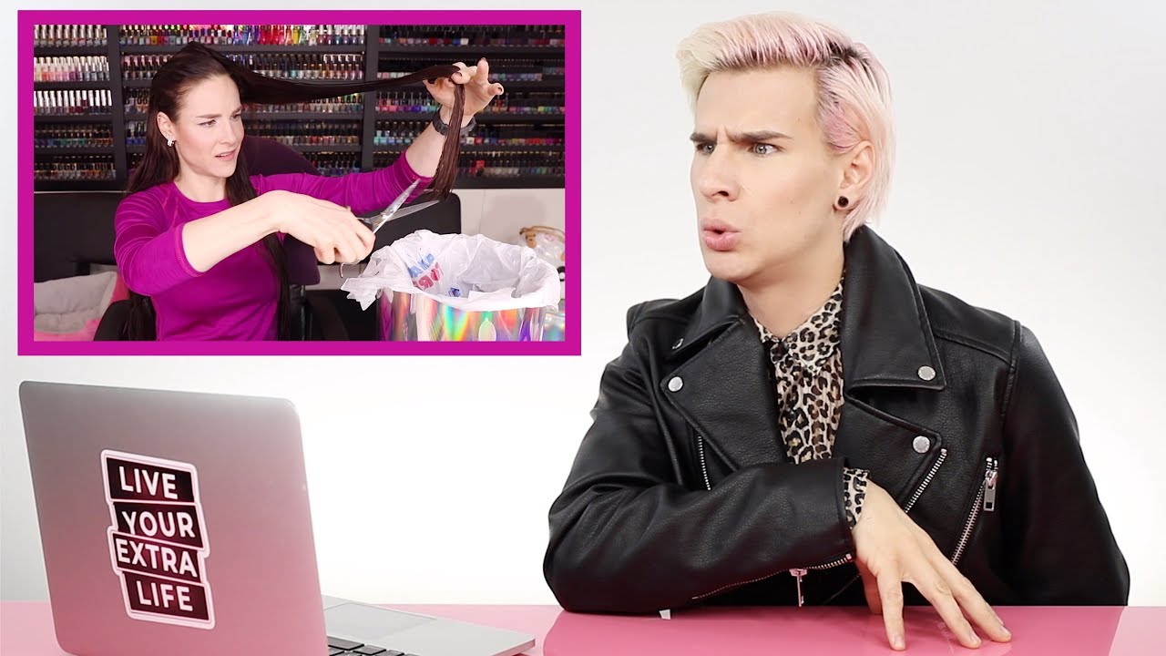 Hairdresser reacts to simply snailogical (cristine) cutting her hair!