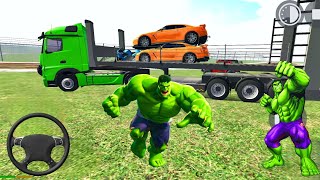 Transport Truck Hulk Superhero Mustang GTR Car Bus Indian Bike Driving 3d Android Gameplay