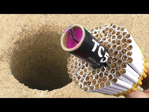 EXPERIMENT: BIG FIRECRACKER UNDERGROUND VS CIGARETTES