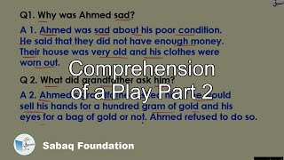 Comprehension of a Play Part 2