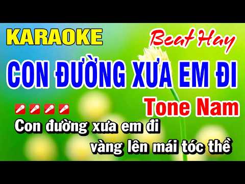 Karaoke Con Đường Xưa Em Đi (Beat Chuẩn) Bm Tone Nam Nhạc Sống | Hoài Phong Organ