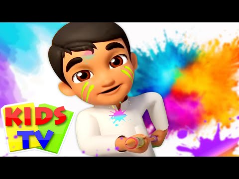 Holi Hai Song for Kids, होली है, Festival Video and Nursery Rhymes for Kids