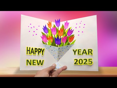 3D Happy New Year greeting card making/New Year greeting card/How to make New Year Card