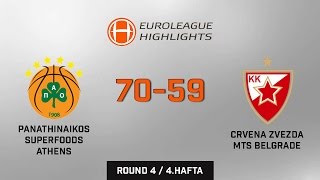 Panathinaikos Superfoods Athens 70-59 Crvena Zvezda mts Belgrade Full Highlights