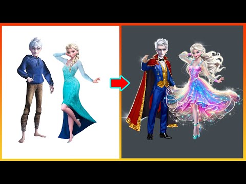 Elsa Frozen & Jack Frost Glow Up - Disney Character Transformation