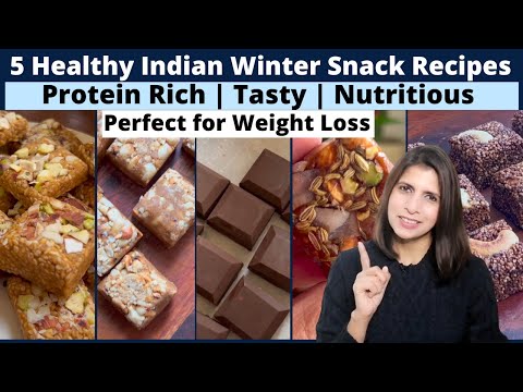 5 Healthy Indian Winter Snacks Recipes | Gur Til and Chana Chikki Almond Choco Bites | Weight Loss