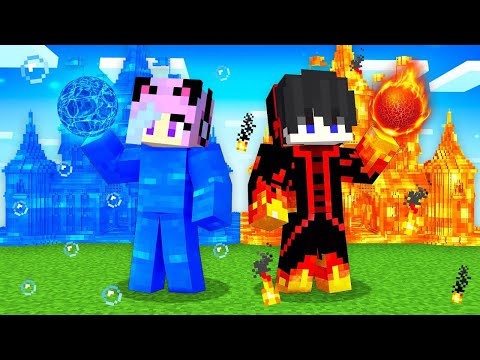 WATER King vs LAVA King Survival Battle in Minecraft!