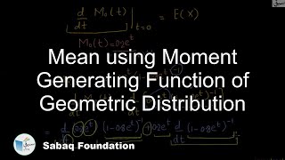 Mean using Moment Generating Function of Geometric Distribution