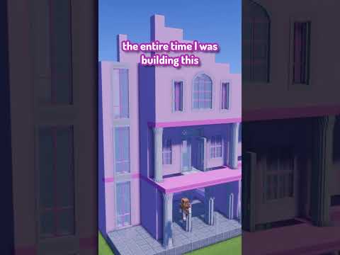 Building an EXTREMELY Detailed Barbie Dream House in #minecraft #shorts