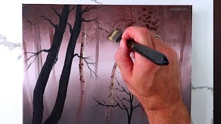 Birch Tree Magic | Landscape Art | Oval Brush Technique | Acrylics