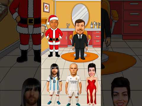 Chi diventerà calvo? Ronaldo contro Messi contro MrBeast contro Georgina #shorts #cartoon #italy