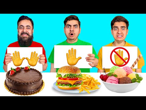 No Hands vs One Hand vs Two Hands ✋ Eating Challenge 🤣