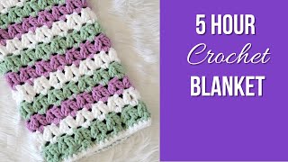 Easy Cluster Stitch Crochet Blanket