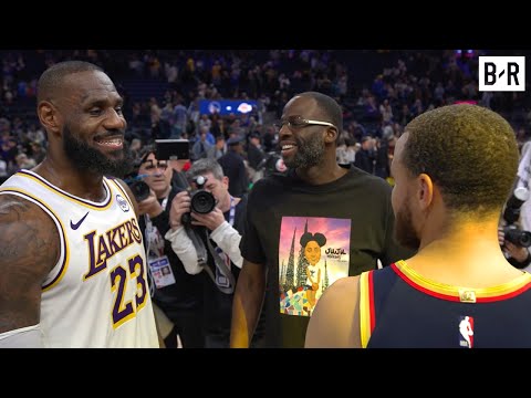 LeBron James Talks With Steph Curry & Draymond Green After Lakers Win vs. Warriors