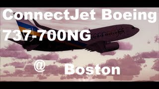 【HD】FSX ConnectJet Boeing 737-700NG taking off from Boston