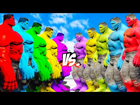 Epic 5v5 Battle! Team Polychrome Hulk vs Team BIG HULK ⚡🔥