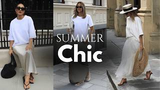 Top 10 White T-Shirt & Skirt Outfits for Everyday | Elegant Summer Style for Women Over 50 & 60